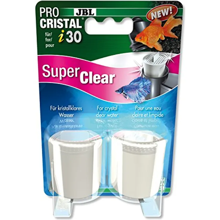 JBL ProCristal i30, Aquariumfilter Kartuschen, 2er Pack mit Hochleistungs-Aktivkohle, 25 ml Spezialfiltermaterial