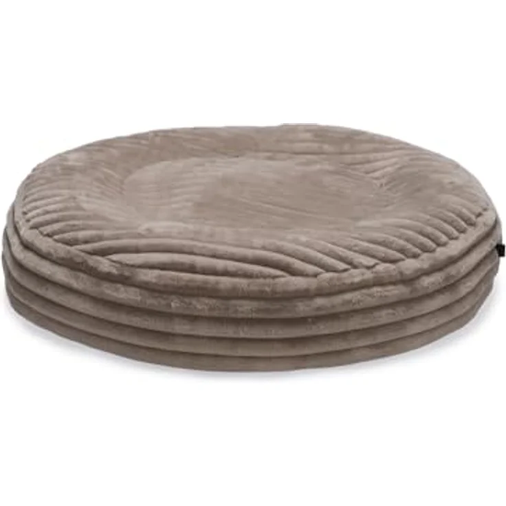 Designed By Lotte Hundekissen Reza Rund Beige, Recycelte Polyesterfüllung, Rutschfeste Unterseite, Maschinenwaschbar – Bild 1