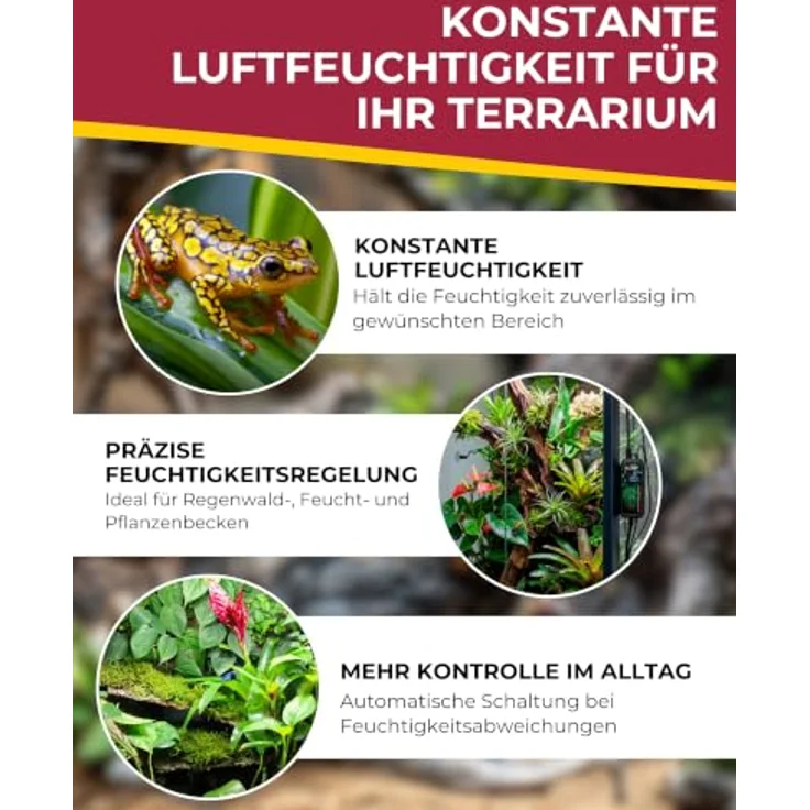 Hobby Biotherm Hygro Control, Digitale Feuchtigkeitssteuerung für Terrarien mit klarem Digitaldisplay und Memory-Funktion – Bild 3