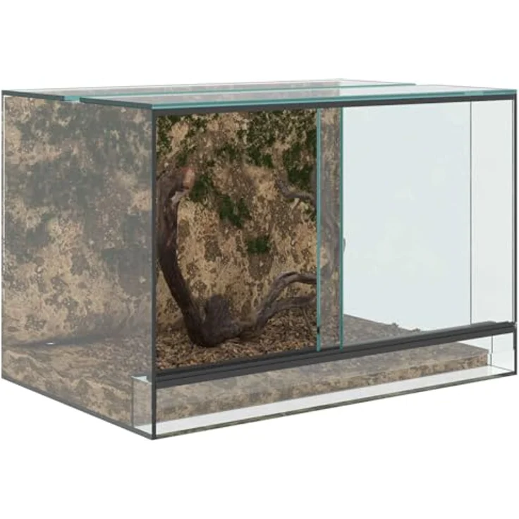 vidaXL Terrarium Transparent 60 x 40 x 40 cm, 360-Grad-Sicht, kratzfestes Glas, für Reptilien und Amphibien – Bild 1