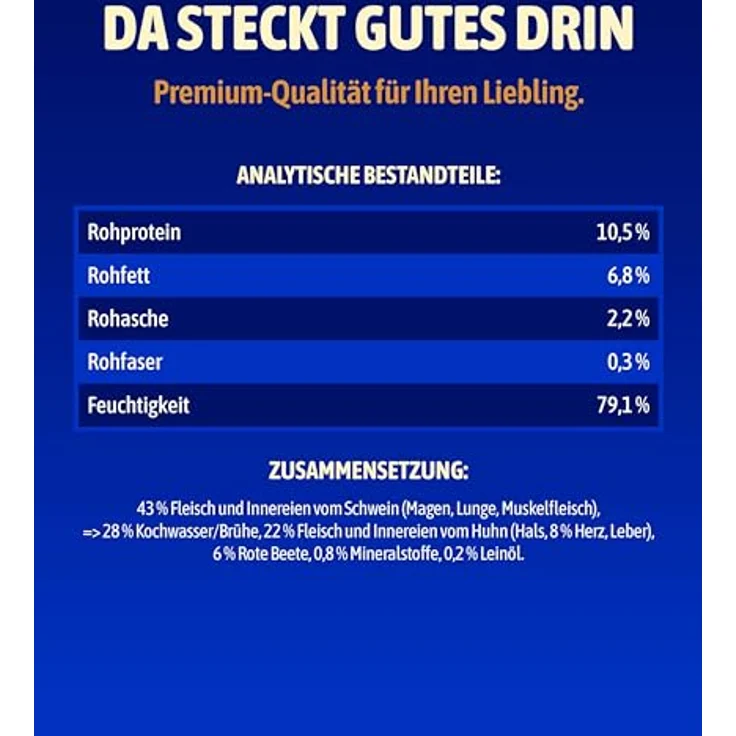 NutriQM M!EAT® Hundefutter Nass Adult Herz & Beete [6x800g], 93 % Fleisch, getreidefrei & ohne Zusatzstoffe, hochwertige Hundeernährung im Vorratspack – Bild 5