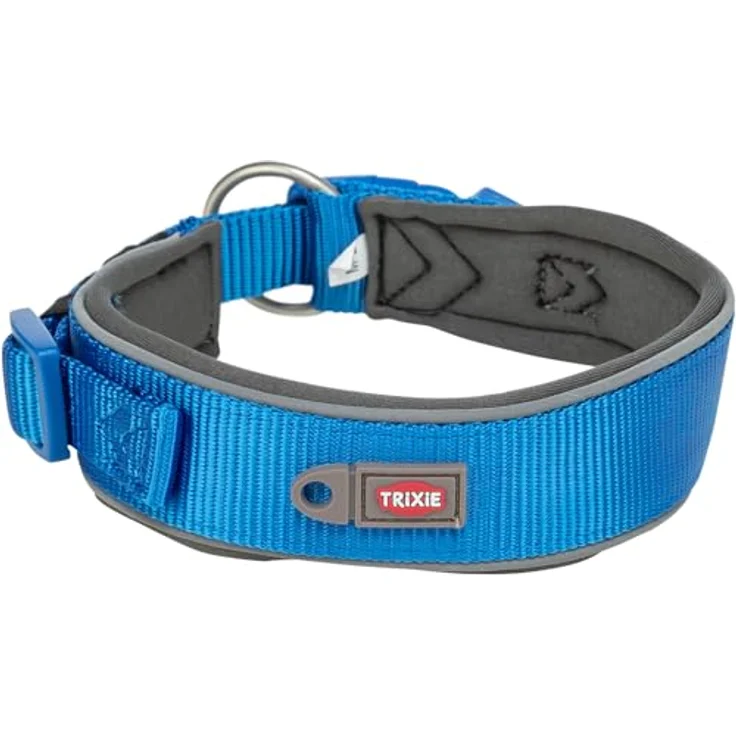Trixie Premium Halsband L-XL, Halsumfang 53–62 cm, neoprengepolstert, stufenlos verstellbar, blau – Bild 1