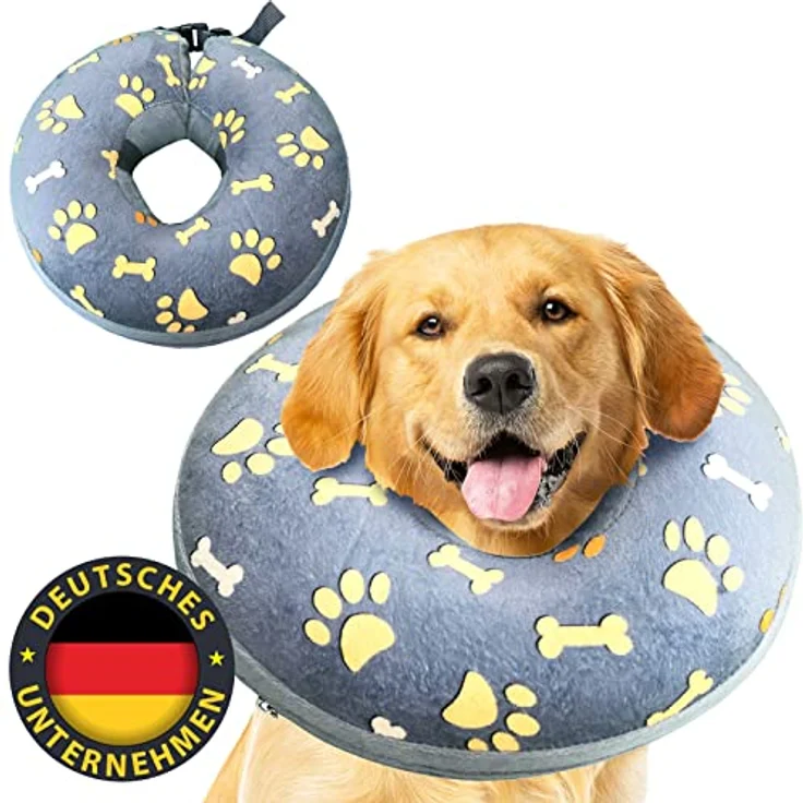OMH nutrition OH MY HEALTH Halskrause für Hund und Katze, aufblasbarer Leckschutz Halskragen, weich, Größe L – Bild 1