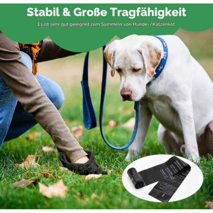 REVER GH50 Hundekotbeutel, 300 Stück, 33x23 cm, reißfest und parfümfrei, schwarz – Bild 2