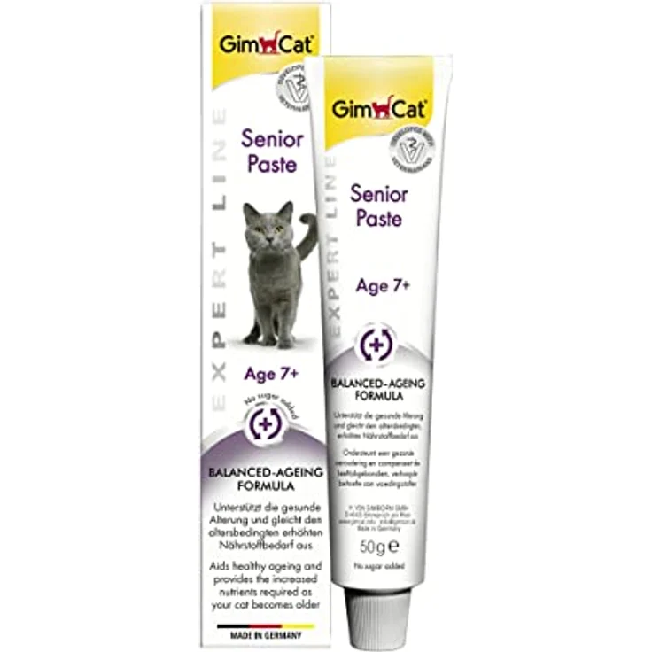 GimCat EXPERT LINE Senior Paste, funktionaler Katzensnack für gesunde Alterung ab 7 Jahren, 50g Tube – Bild 1