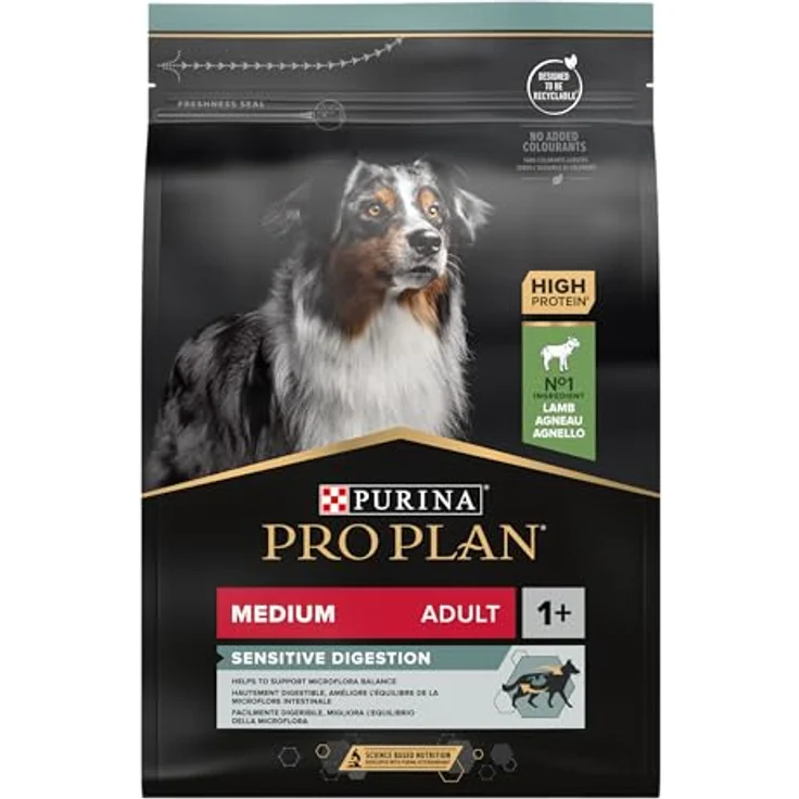 Pro Plan Medium Adult Sensitive Digestion, Trockenfutter für Hunde, reich an Lamm, 3 kg Beutel – Bild 2