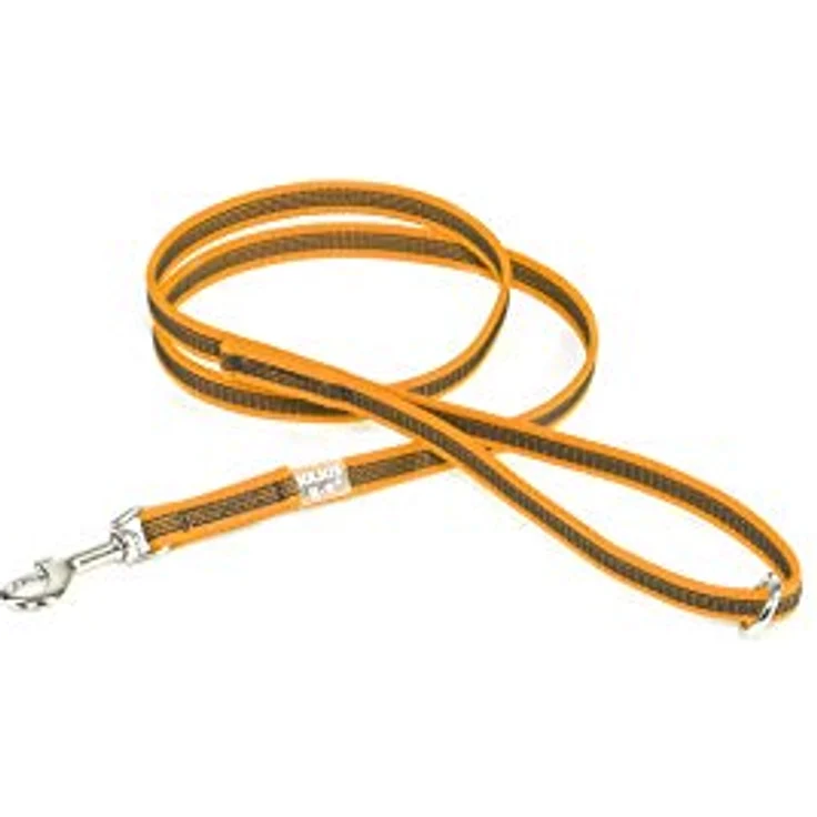 JULIUS K-9 IDC Color & Gray gumierte Hundeleine, 14 mm x 1,2 m mit Schlaufe und O-Ring, orange-grau, wetterbeständig und leicht zu reinigen – Bild 3
