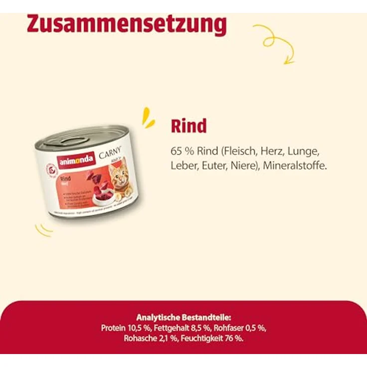 animonda Carny Adult Rind, Katzen-Nassfutter mit proteinreichem Fleisch, 6x200g – Bild 6