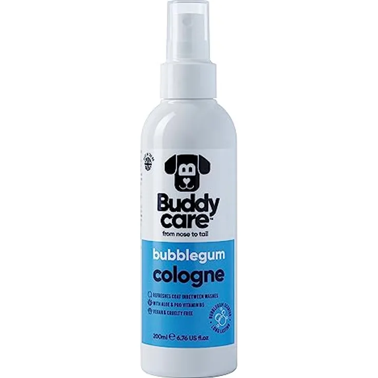 Buddycare Hund-Cologne Bubblegum, süß und verspielt duftendes Hundeparfüm mit Aloe & Pro-Vitamin B5, vegan, 200 ml