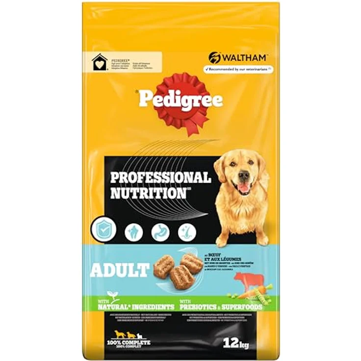 Pedigree Professional Nutrition Adult Hundefutter mit Rind und Gemüse, 12 kg, reich an Präbiotika und Superfoods – Bild 2