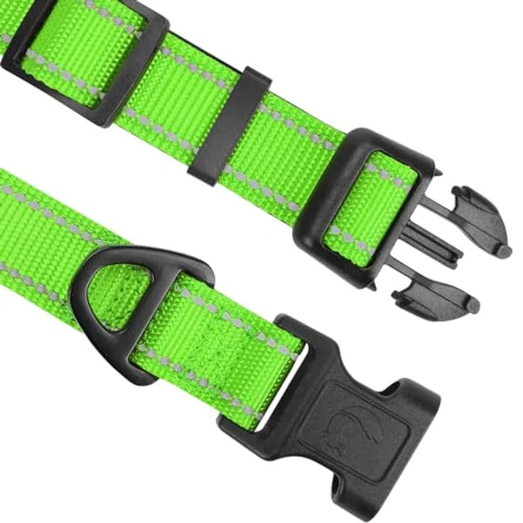 Joytale Halsband Hund, Gepolstertes Neopren Nylon Halsband, Verstellbar und Reflektierend für Kleine Hunde, S, Grün – Bild 3