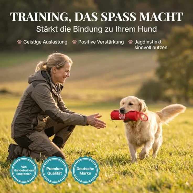 HUND IST KÖNIG Futterdummy für Hunde, Apportierbeutel mit 0,7L Fassungsvermögen, wasserabweisend, inklusive Trainings-eBook – Bild 2