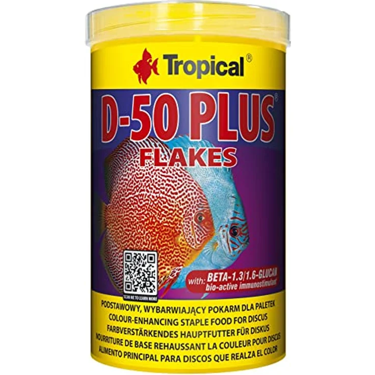 Tropical D-50 Plus Flockenfutter, hochwertiges Fischfutter, 1 l Packung – Bild 1