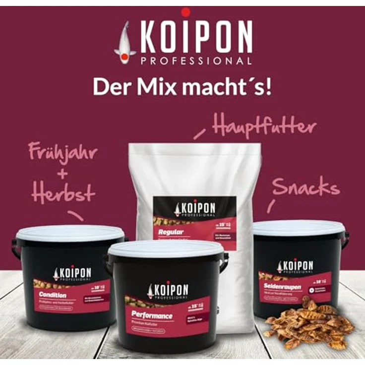 KOIPON Condition Koifutter 15 kg, 3 mm Schwimmfutter für Frühjahr & Herbst, Premium Qualität aus Deutschland – Bild 5