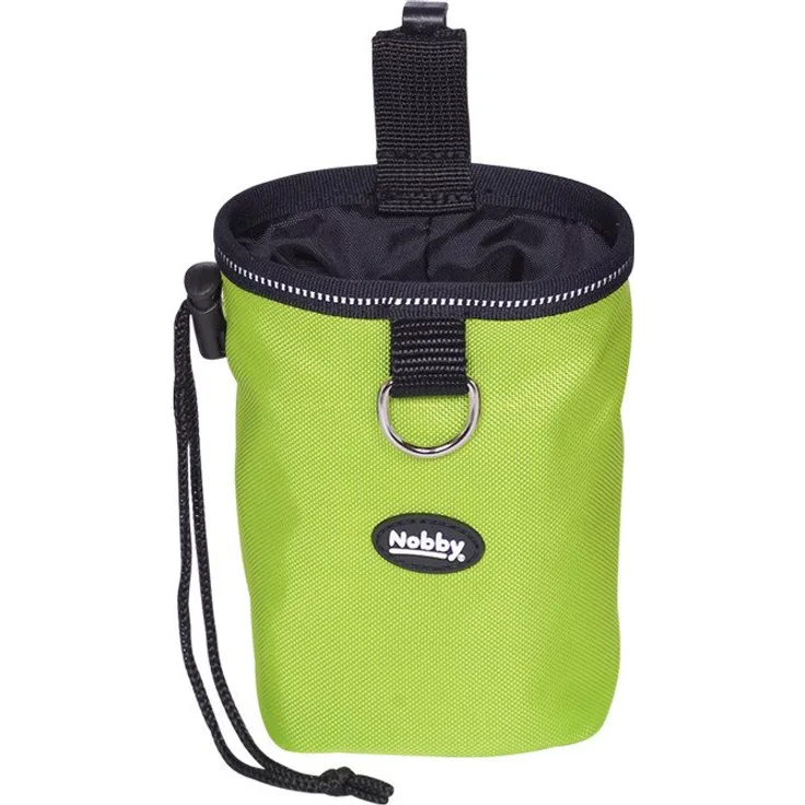 Nobby Leckerlibeutel Rio, Snacktasche aus robustem Nylon mit Reflektorstreifen, grün