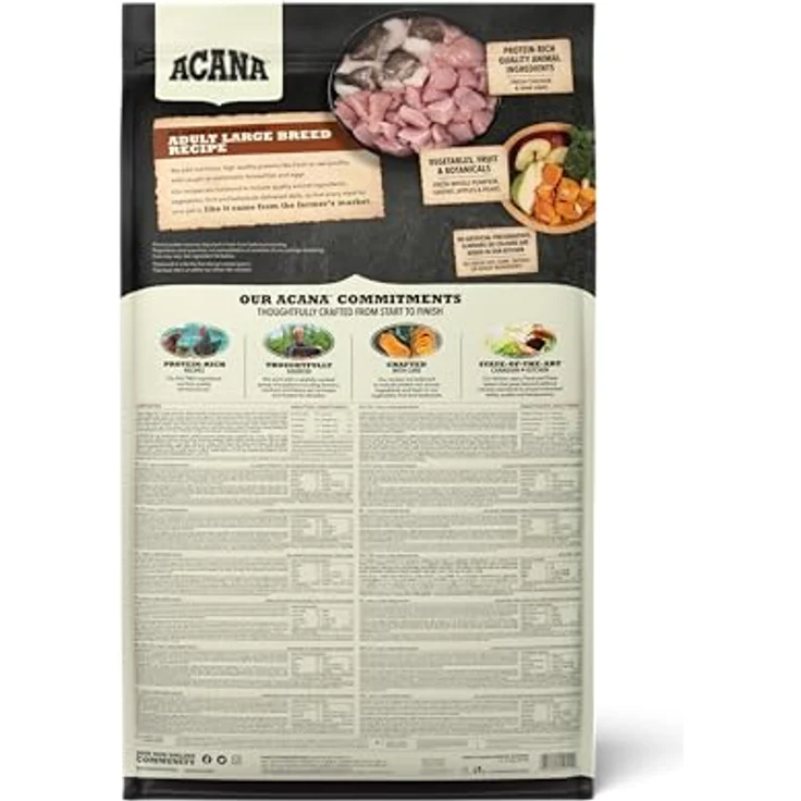 ACANA Adult Large Breed 11,4 kg, Hundefutter mit 60% Fleisch, Getreidefrei, für große Rassen mit Huhn und Flunder – Bild 2