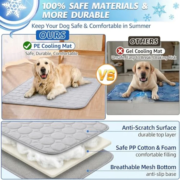CNMTCCO Kühlmatte für Hunde & Katzen, Selbstkühlende Kühldecke für drinnen und draußen, temperaturregulierend, 70x55cm – Bild 3