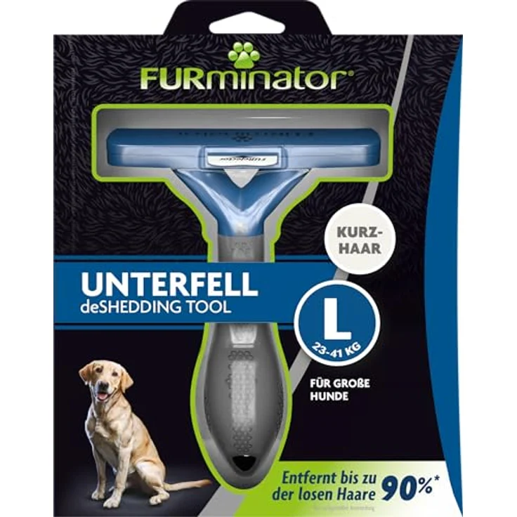 FURminator Fellbürste für kurzhaarige große Hunde, deShedding-Pflege Werkzeug – Bild 3