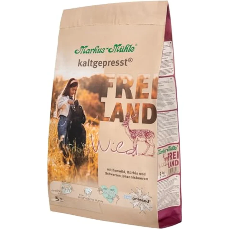 Markus Mühle Freiland Hundetrockenfutter, 100% kaltgepresst für empfindliche Hunde, 5kg (Wild) – Bild 1
