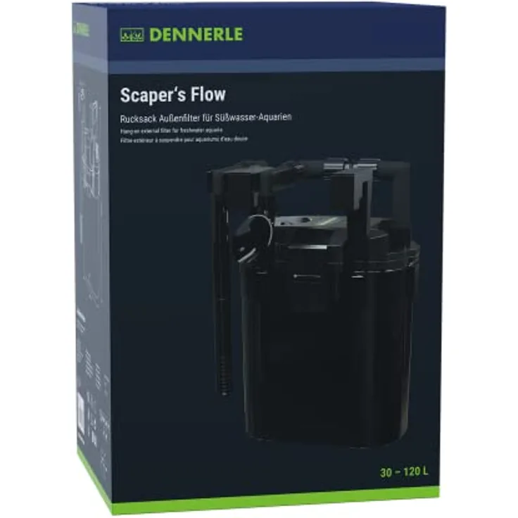 Dennerle Scaper's Flow, Rucksack Außenfilter für Aquascaping-Aquarien (Hang-On), max. 450 l/h, flüsterleise und energiesparend