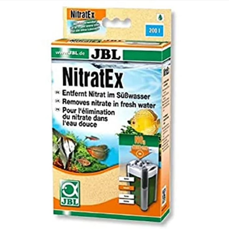 JBL NitratEx, Filtermasse zur schnellen Entfernung von Nitrat für Süßwasser-Aquarien, 250 ml inkl. Netzbeutel und Clip – Bild 1
