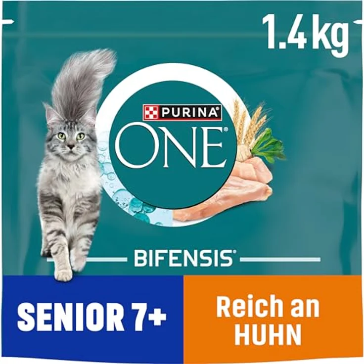 PURINA ONE BIFENSIS Senior 7+ Katzenfutter trocken, reich an Huhn, 6er Pack (6 x 1,4kg) mit Vitamin D zur Unterstützung gesunder Knochen – Bild 1