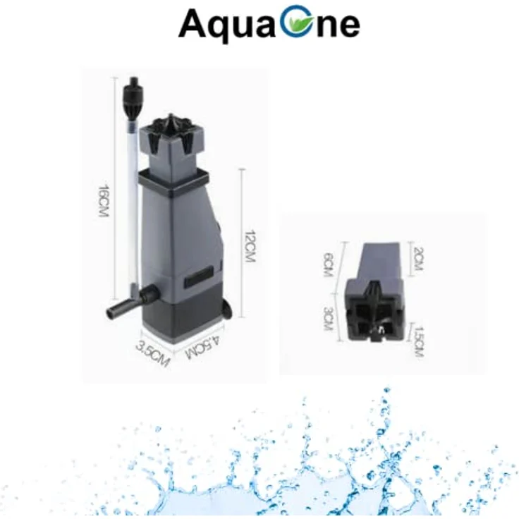AquaOne Skimmer JY 02 Oberflächenskimmer für Aquarien bis 250 L, 300 L/h Pumpe, Innenfilter Zubehör – Bild 3