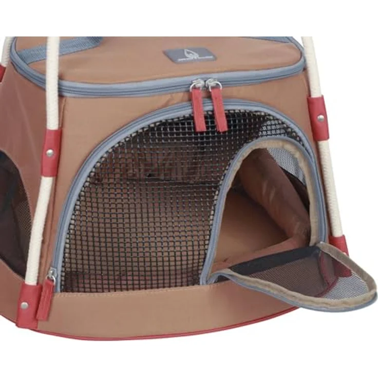 Nobby Tiertransporttasche Tasche Enoshima Cat, gepolstert, formstabil, gute Durchlüftung, Maße 46 x 40 x 29 cm, hellbraun – Bild 4