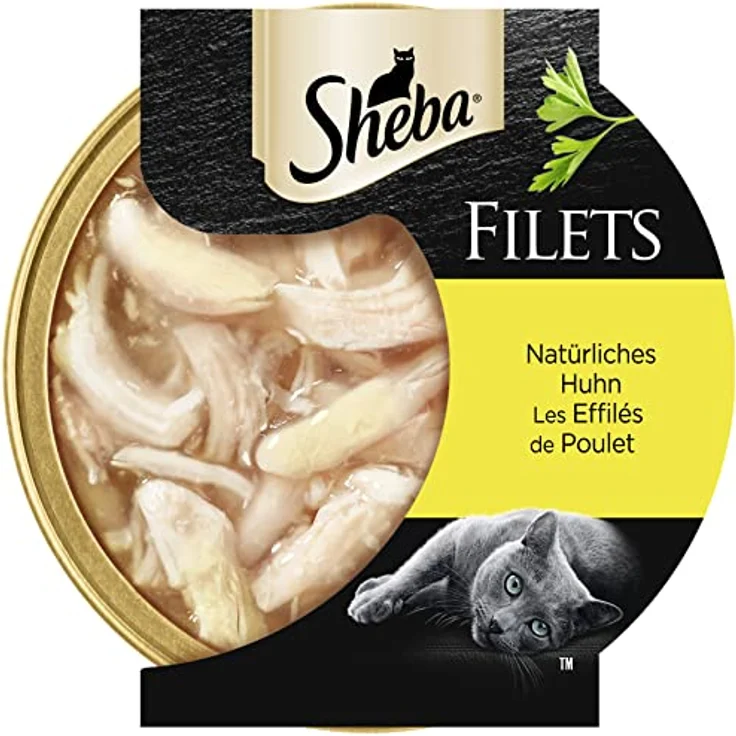 Sheba Schale Filets Huhn, Ergänzungsfuttermittel für ausgewachsene Katzen, 60 g – Bild 1