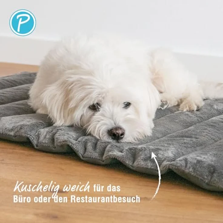 Petlando Travelmat Columbia, Hundedecke in anthrazit, M - 110 x 70 cm, pflegeleicht mit Tragegriff – Bild 4