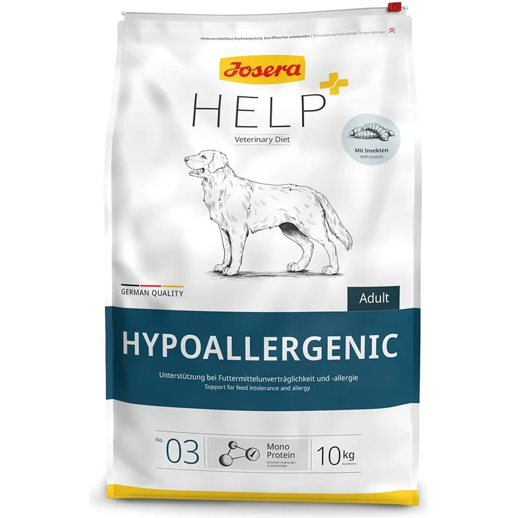 Josera Help Hypoallergenic, Hunde-Trockenfutter mit getreidefreiem Insektenprotein, 10kg
