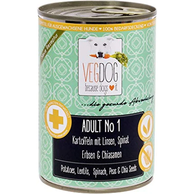 VEGDOG hypoallergenes Nassfutter, 6 x 400 g, für adulte Hunde, gluten- und sojafrei, Alleinfutter mit Erbsenprotein – Bild 4