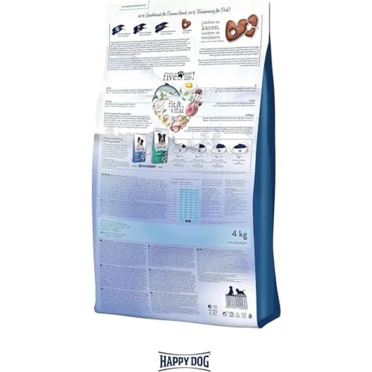 Happy Dog fit & vital Junior, Trockenfutter für Junghunde, 4 kg, ausgewogene Vollnahrung mit Neuseeland-Muschel – Bild 2
