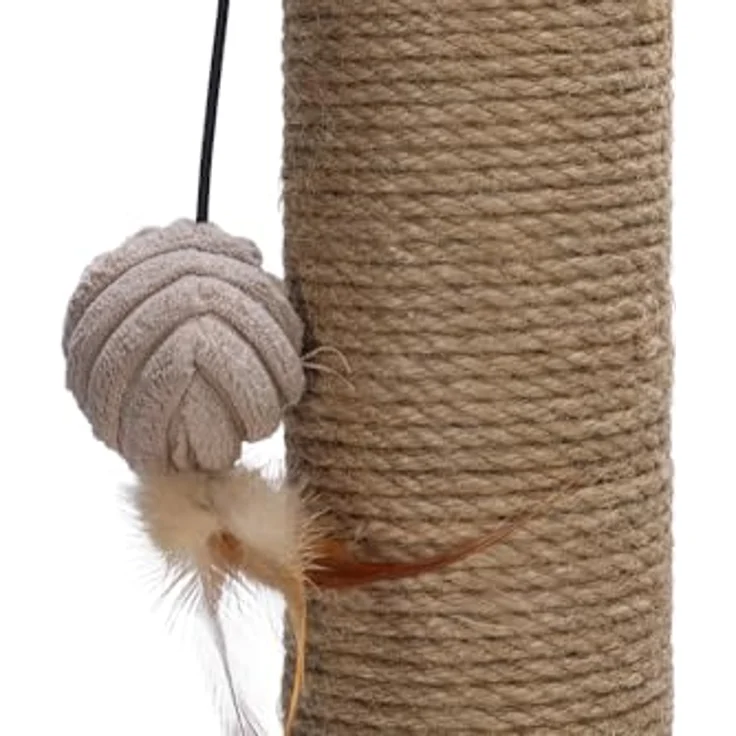 Designed by Lotte Ribbed Kratzbaum, Rosa, 41x41x70 cm mit Juteseil, integriertem Spielball und geripptem Stoff für stilvolle Einrichtung – Bild 5