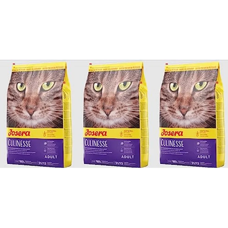 JOSERA Culinesse, Katzenfutter mit Lachsöl, Super Premium Trockenfutter für ausgewachsene Indoor und Outdoor Katzen, 3 x 400 g – Bild 1