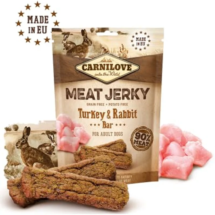 Carnilove Dog Meat Jerky Turkey und Rabbit Bar, Proteinriegel für Hunde, 100g – Bild 3