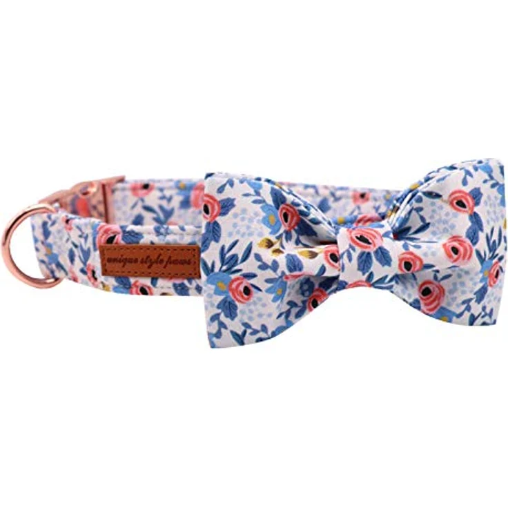 Unique Style Paws Hundehalsband mit verstellbarer Fliege, bequemes Halsband für kleine bis große Hunde und Katzen, Größe XXS-XL, Premium-Baumwolle – Bild 2