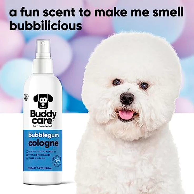 Buddycare Hund-Cologne Bubblegum, süß und verspielt duftendes Hundeparfüm mit Aloe & Pro-Vitamin B5, vegan, 200 ml – Bild 3