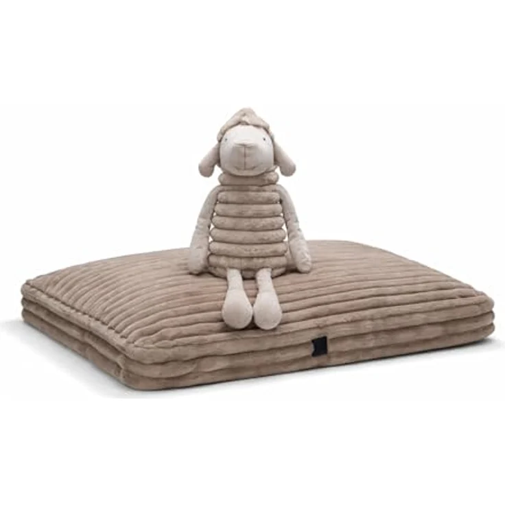 Designed By Lotte Tierkissen Hundekissen Reza beige, dicker gerippter Stoff, recycelter Polyesterfaser, rutschfeste Unterseite – Bild 8