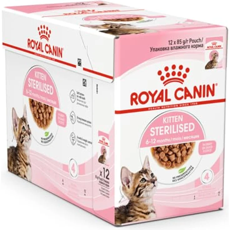 Royal Canin Feline Kitten Sterilisiert Pouch Gelatina, Katzen-Nassfutter, 85 g – Bild 1