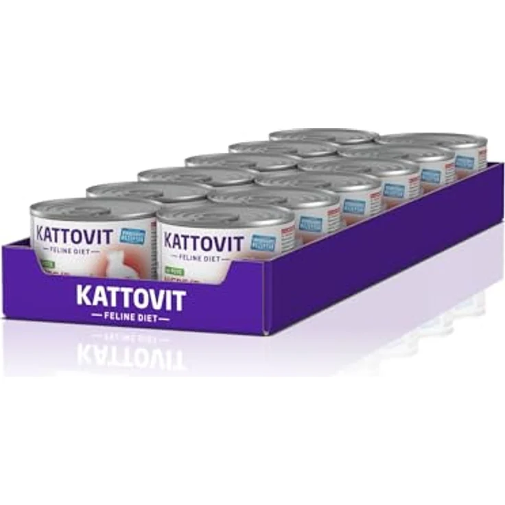 KATTOVIT Niere/Renal Nassfutter für Katzen, glutenfreies Diätfutter mit Putenstückchen, 12 x 185 g Dose – Bild 3