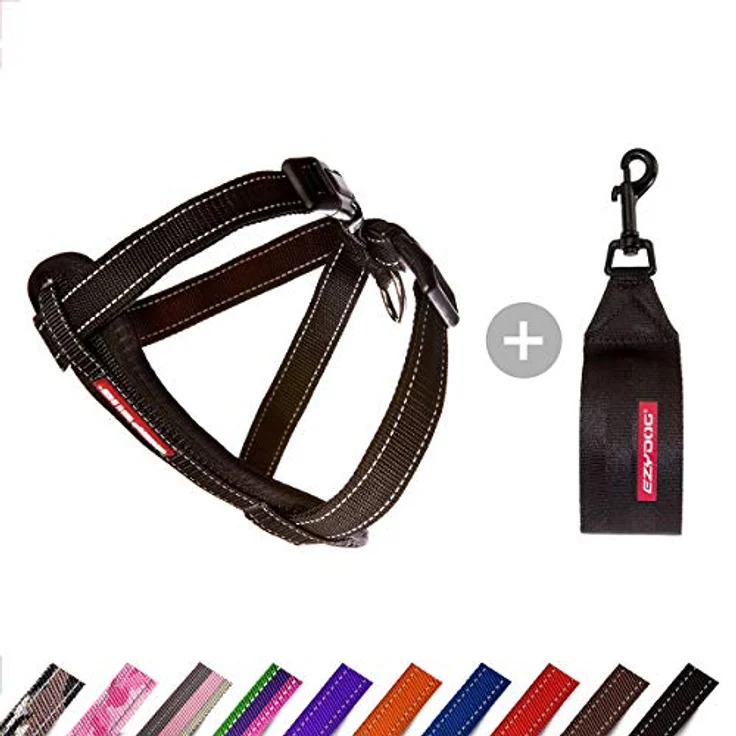 EzyDog Harness Neoprene Black, Ergonomisches Hundegeschirr für 3-6 Kg, Verstellbar, Walking/Car Harness – Bild 1