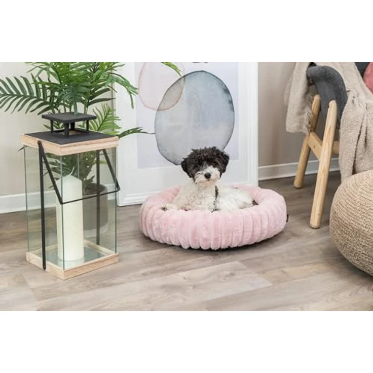 trixie Hundebett für Hund, Katze, Plüsch-Cord, Polyester, Rund, Innenbereich, grau – Bild 6