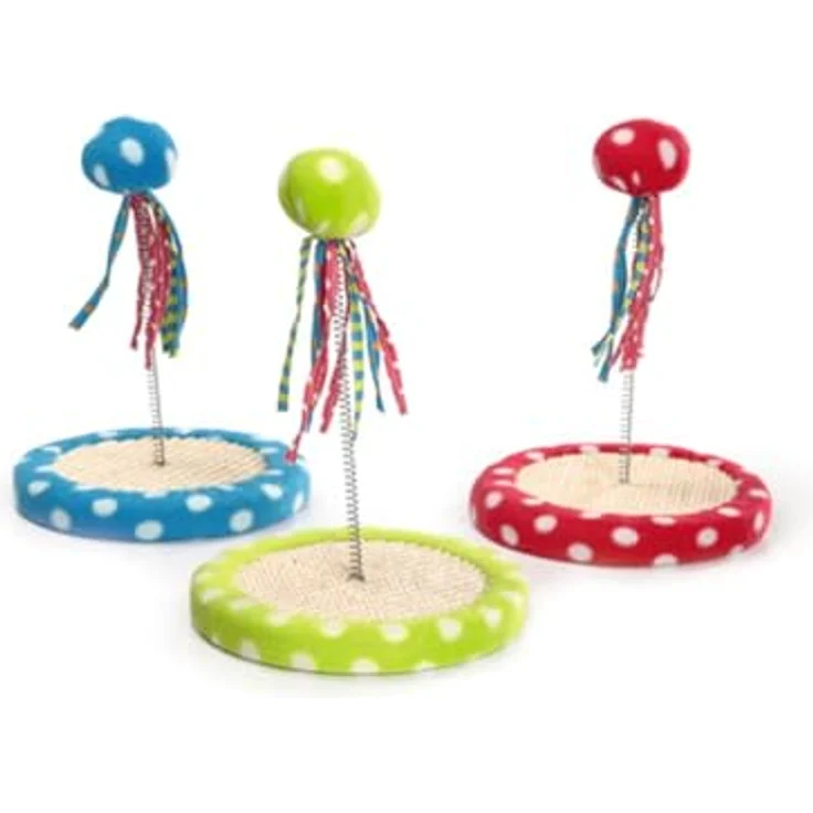 Beeztees Petti Wobbler Katzenspielzeug, Spielball mit Feder und Sisal, 18,5×26 cm – Bild 2