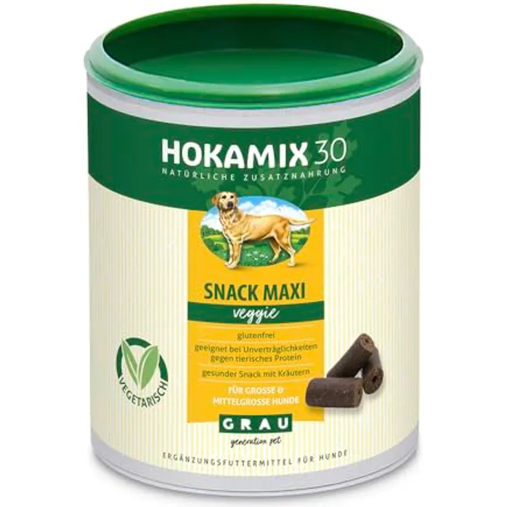 GRAU HOKAMIX30 Snack Maxi Veggie, gesunder vegetarischer Snack mit 30 Kräutern, 400g, Ergänzungsfuttermittel für Hunde