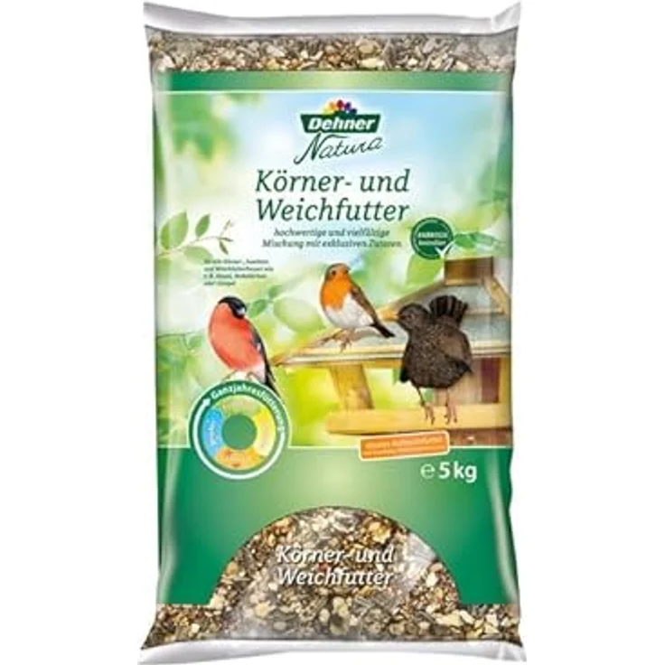 Dehner Natura Premium Wildvogelfutter, proteinreiches Ganzjahresfutter mit Nüssen, Früchten & Insekten, 5 kg – Bild 4