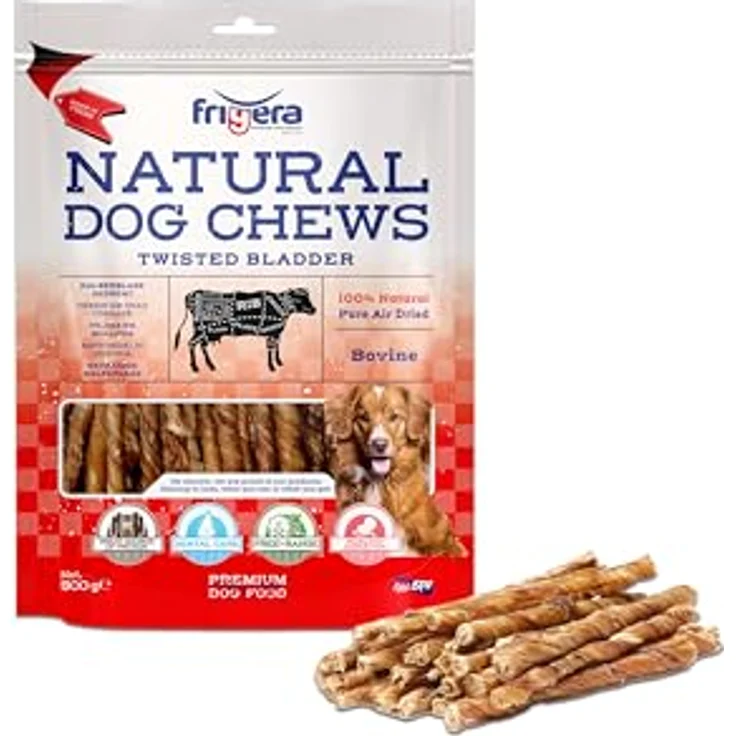 friGERA Kälberblase gedreht 500g, Natürliche, gluten- und getreidefreie Hundesnacks, Unterstützt Zahngesundheit und Verdauung, Mono-Protein – Bild 1
