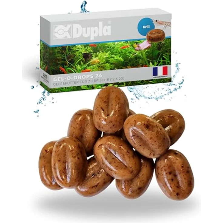 Dupla Gel-O-Drops Krill I Geleefischfutter 12 x 2 g, nährstoffreiches und leicht dosierbares Aquarienfutter, ungekühlt lagerbar – Bild 1