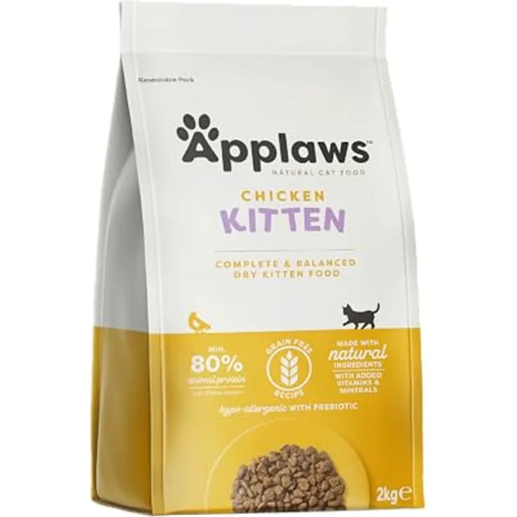 Applaws Trockenfutter Kitten, Hähnchen, 2 kg - Ohne Zuckerzusatz, ohne künstliche Farb- und Aromastoffe, fördert Wohlbefinden und Neugier