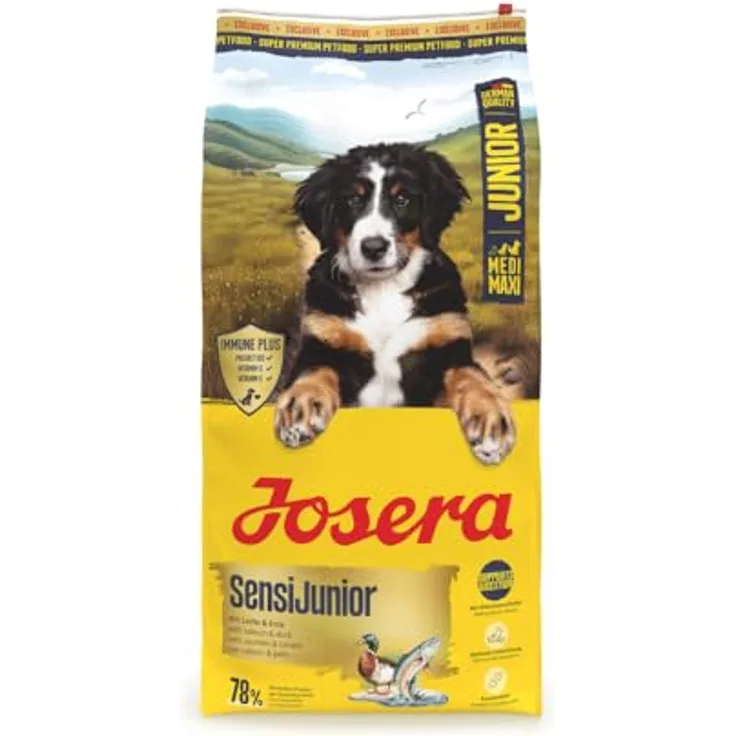 Josera Medi/Maxi Junior SensiJunior, Hunde-Trockenfutter mit Lachs und Ente, 12,5 kg